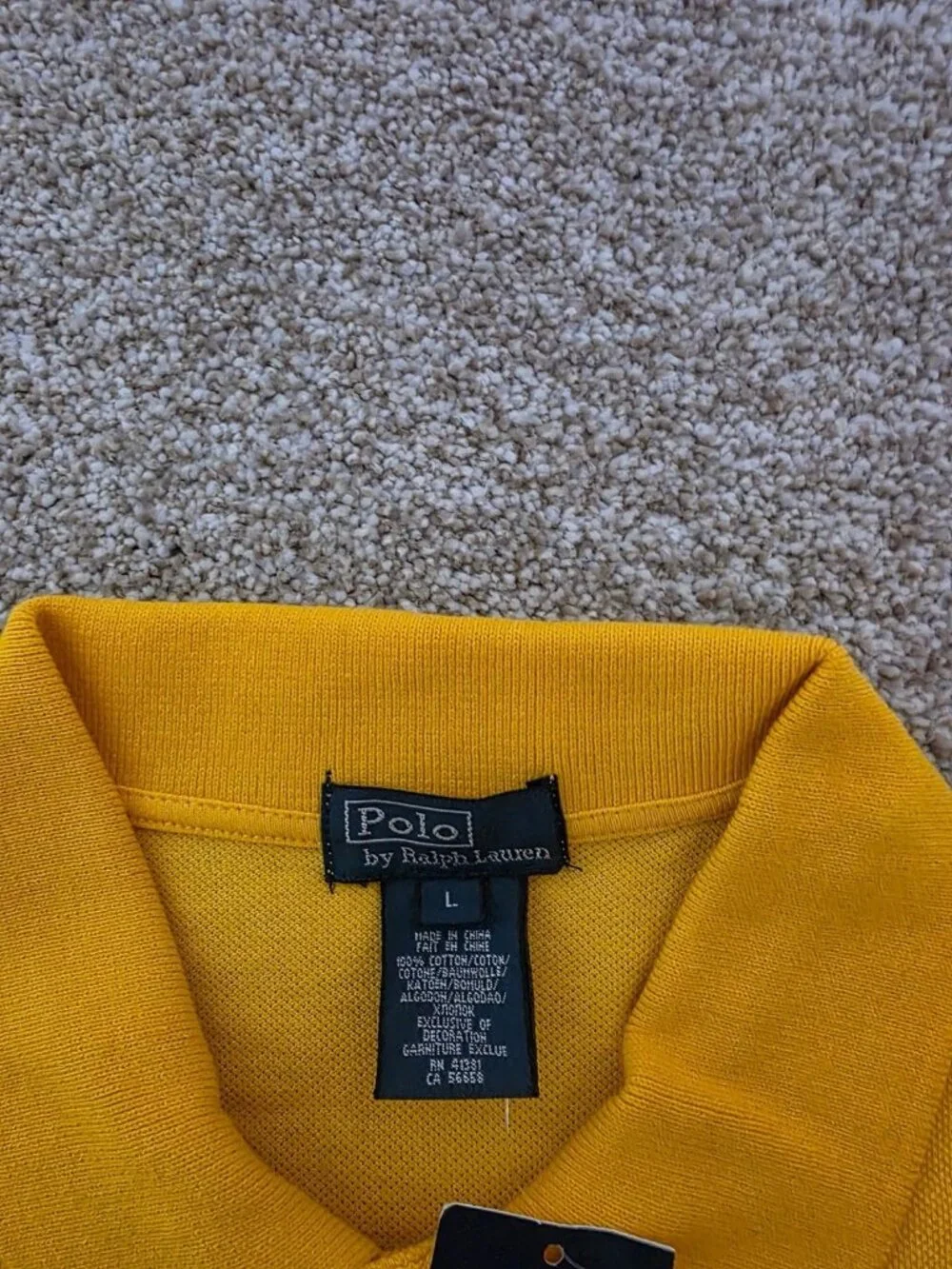Polo By Ralph Lauren Youth Boys Yellow Polo Large Pony Logo Shirt Size L (14-16)